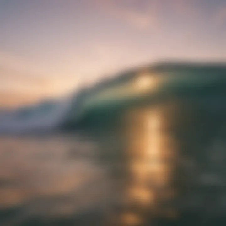 Calm ocean with rippling waves under a pastel sunset