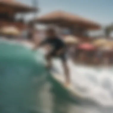 Cultural Treasures of Surfing A vibrant local market showcasing surf culture and crafts