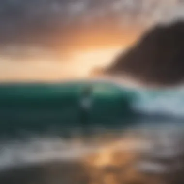 Mexican Surf Paradise at Dusk A breathtaking view of a famous Mexican surf spot during sunset
