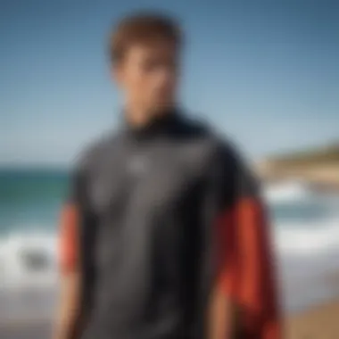 Close-up of a wetsuit towel poncho's innovative design