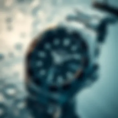 Close-up of Shark watch displaying water resistance features