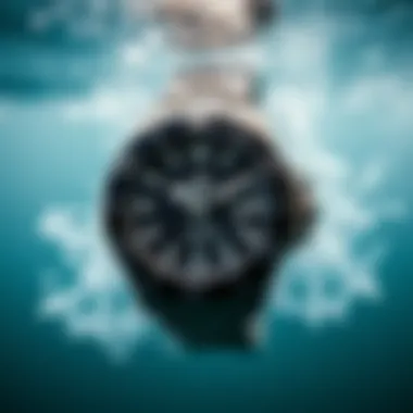 Shark watch submerged in ocean water