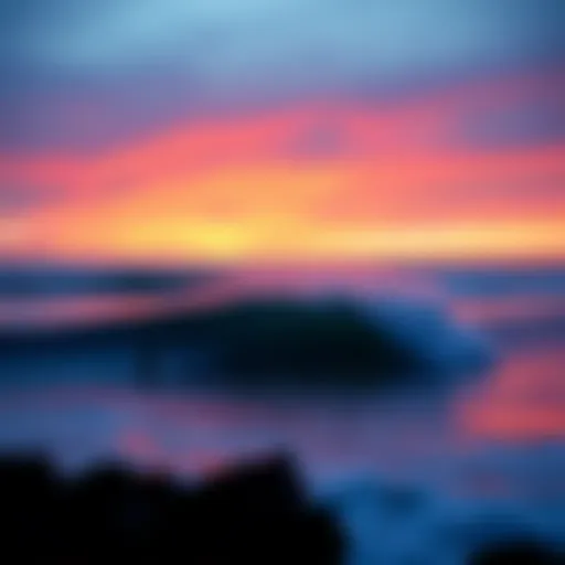 Serene Sunset at Tourmaline Surfline A stunning view of Tourmaline Surfline during sunset, showcasing vibrant colors reflecting on the water.