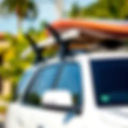 Trax Surf Rack mounted on a vehicle