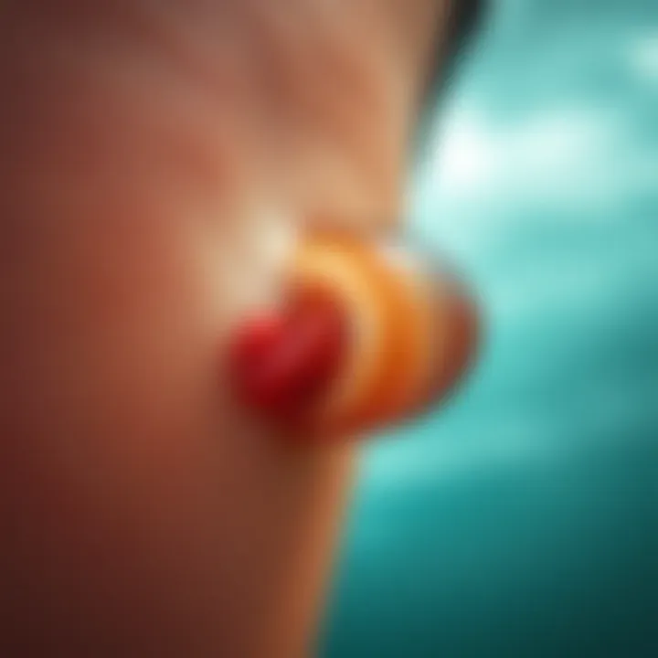 Impact of Jellyfish Venom on Skin Illustration of a jellyfish sting injury