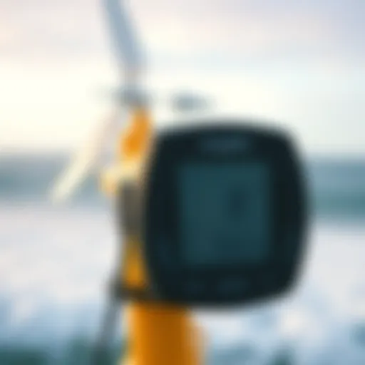 Digital Anemometer in Action A modern digital anemometer displaying wind speed readings.