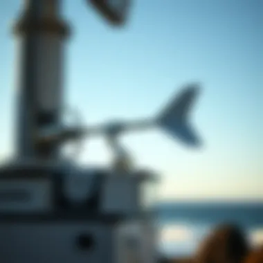Anemometer on a Weather Station A close-up of an anemometer mounted on a weather station.