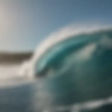 A breathtaking view of a big wave being surfed