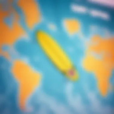 Map illustrating geographical shipping routes and costs