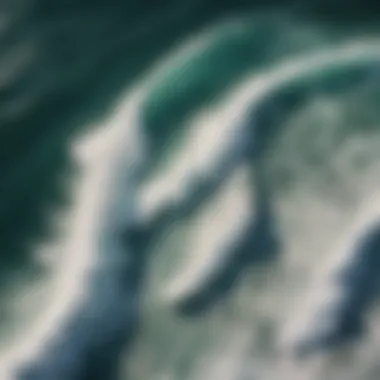 Impact of Winds on Ocean Waves Aerial view of ocean waves formed by strong winds