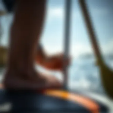 Measuring Paddle Height Technique A close-up view of paddle measurement technique