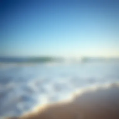 Calm Waters vs. Riptide Conditions A serene beach scene indicating calm waters contrasted with riptide conditions