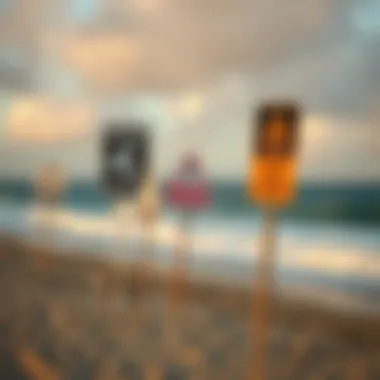 Riptide Warning Signs Visual representation of riptide warning signs on a beach