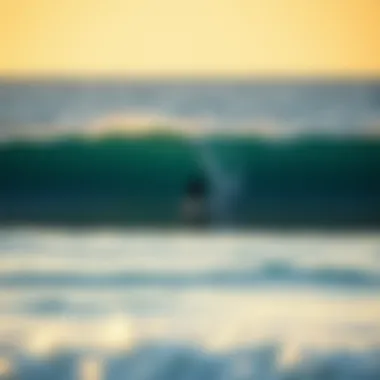 Surfer skillfully navigating a standing wave in an iconic surf spot