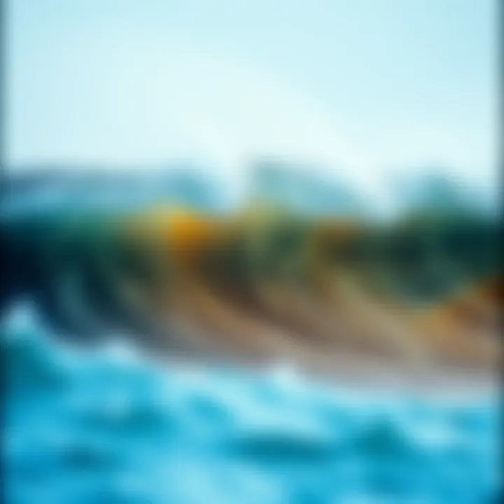 Impact of Ocean Currents Visual representation of ocean currents affecting surf conditions