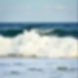 Ocean waves crashing against the shore