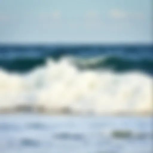 Ocean waves crashing against the shore