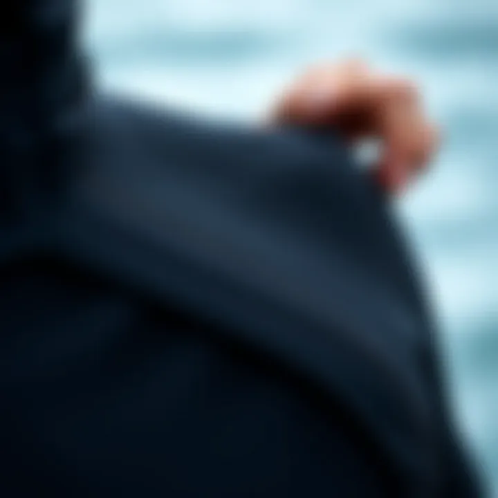 Innovative Wetsuit Material Close-up of advanced material used in a wetsuit