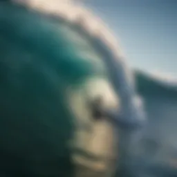 A serene ocean wave perfectly formed for surfing.