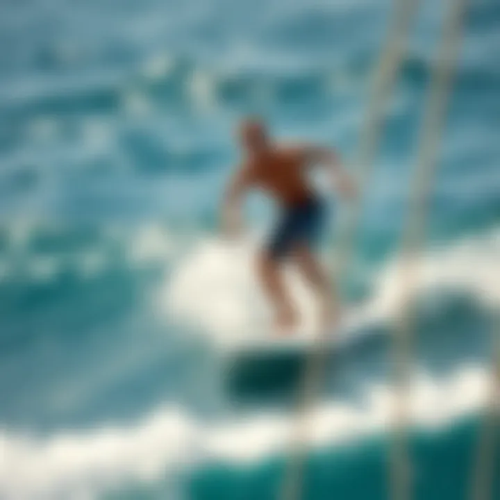 Experiencing the Thrill of Foil Boarding A surfer riding a foil board on a wave