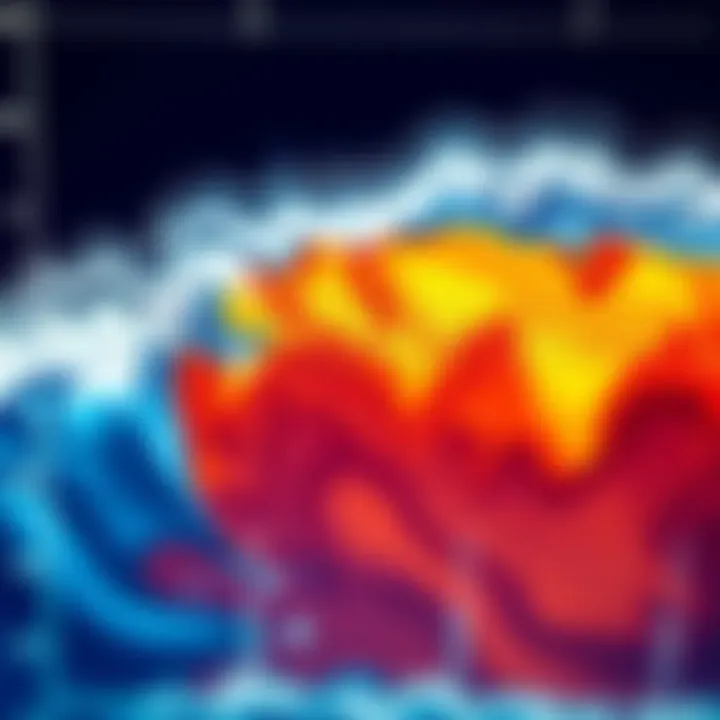 Wave Height Forecast Map Analysis Detailed view of wave height forecast map showcasing varying heights