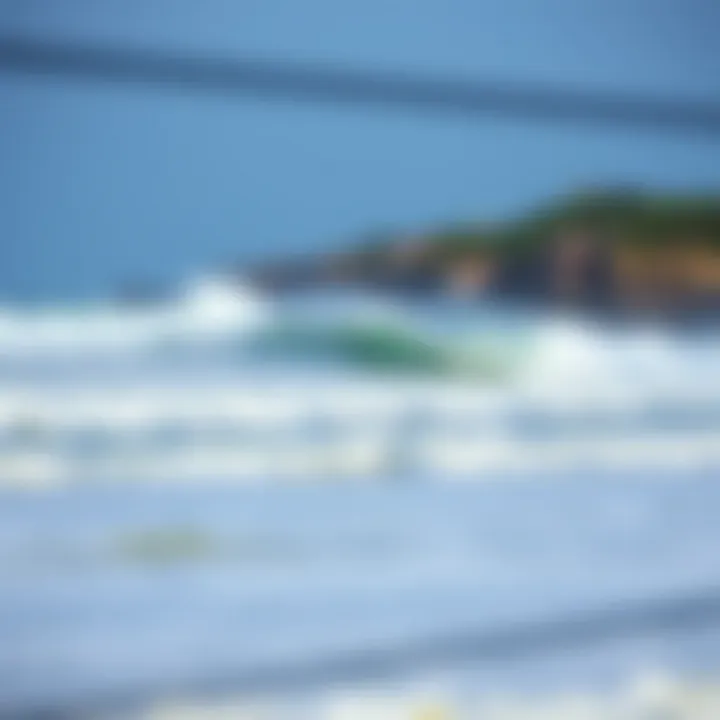 Local Influences on Surf Conditions Local beach environment showcasing natural wind influences on waves