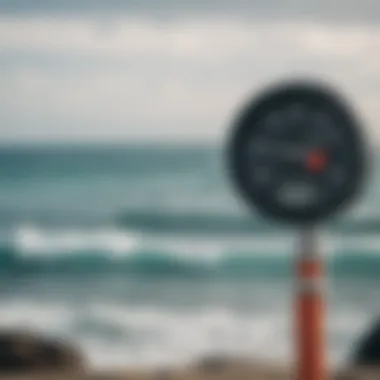 Anemometer by the Ocean Anemometer measuring wind speed by the ocean