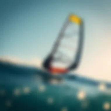 Adjusting Wing Sizes for Optimal Performance A surfer adjusting wing size in changing wind conditions