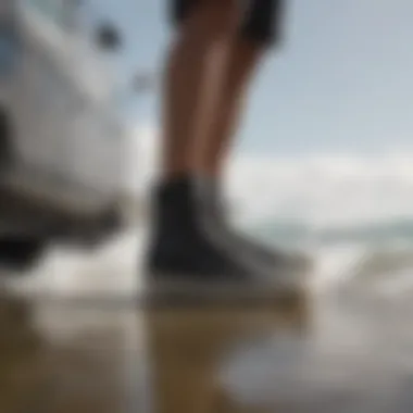 Exploring the Environmental Aspects of Vans Surfing Booties Environmental impact of surfing booties depicted through visuals