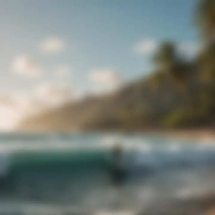 A breathtaking view of Waikiki beach with surfers catching waves