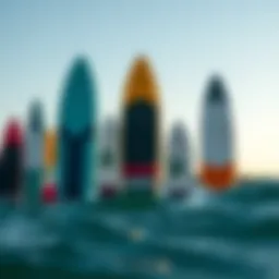 Various wake surf boards showcasing different sizes