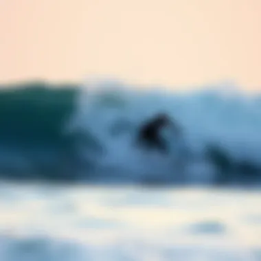 Surfers navigating through polluted waters