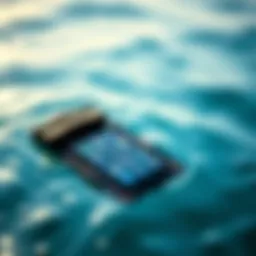 Durable waterproof key pouch floating on water