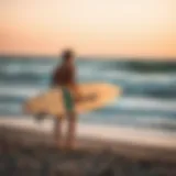 Wavestorm 8ft Classic Longboard Surfboard on the beach