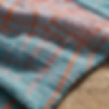 Close-up of fabric texture of a surf poncho towel