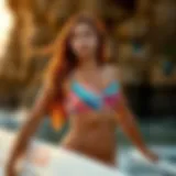 Dynamic surf wear showcasing vibrant colors