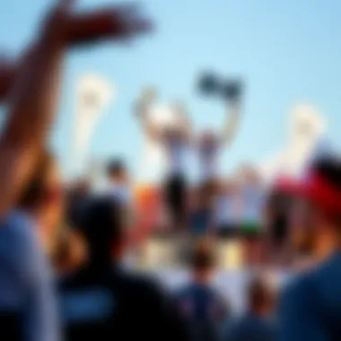 Celebration on the Podium Athletes celebrating their achievements on the podium