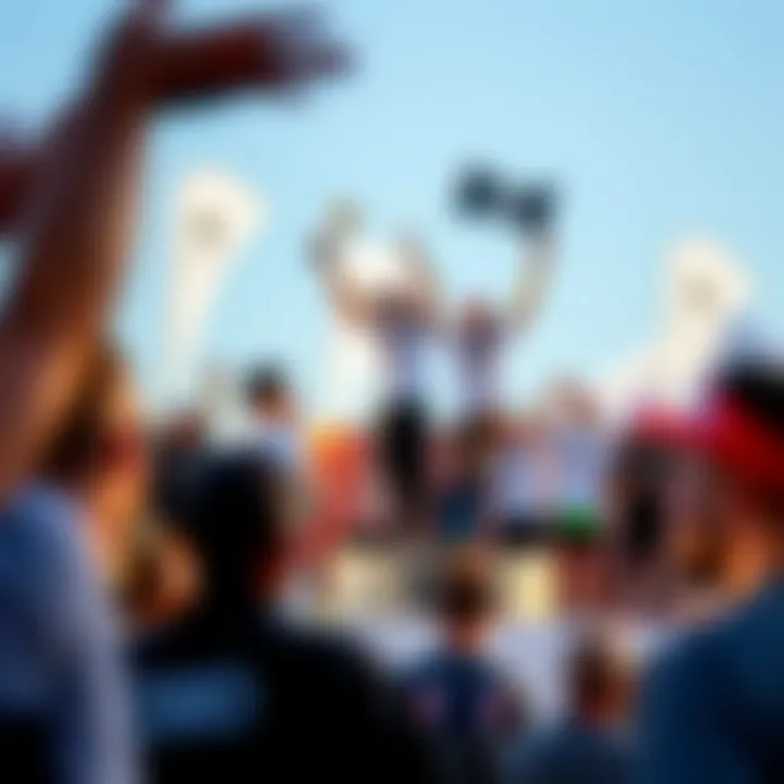 Celebration on the Podium Athletes celebrating their achievements on the podium